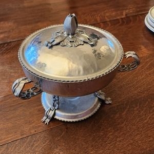 Hammered Aluminum Food Warmer Dish Holder